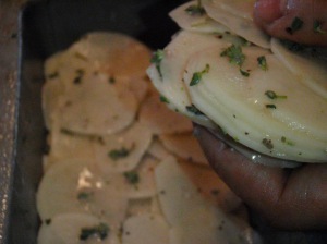gratin the potatoes
